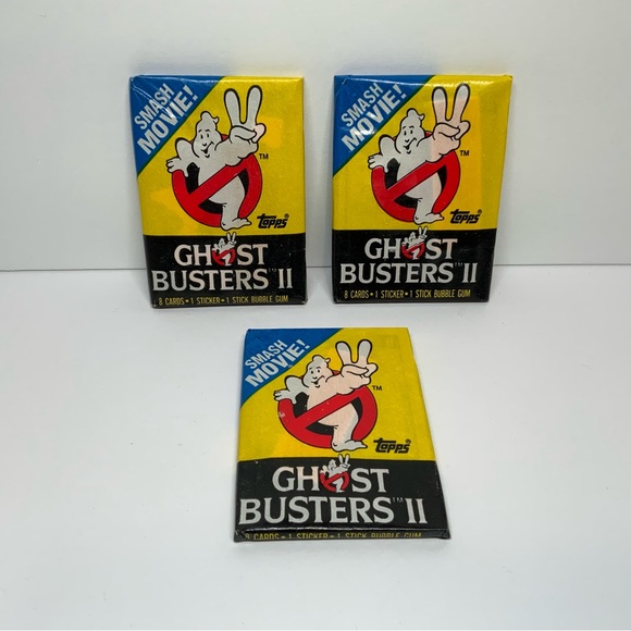 Vintage 1989 Ghost Busters II Topps Trading Cards Gum 3 Unopened Wax Packs - Picture 1 of 3